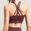 Cross-Back Sports Bra with Strappy Back