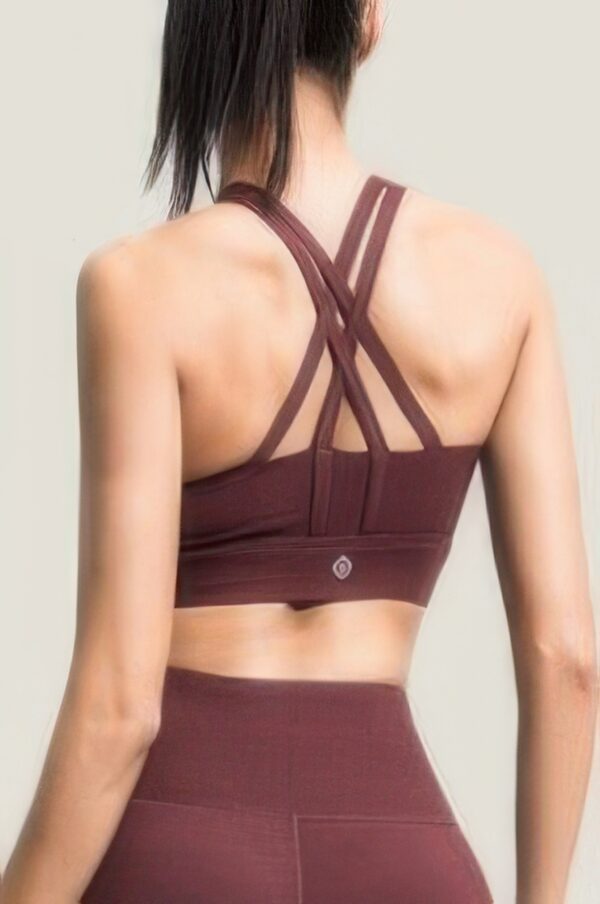Cross-Back Sports Bra with Strappy Back