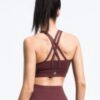 Cross-Back Sports Bra with Strappy Back
