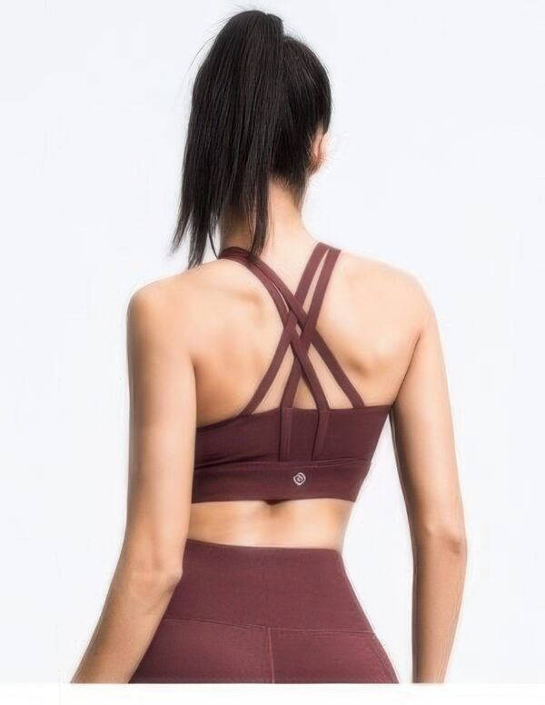 Cross-Back Sports Bra with Strappy Back