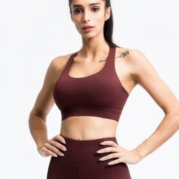 Cross-Back Sports Bra with Strappy Back