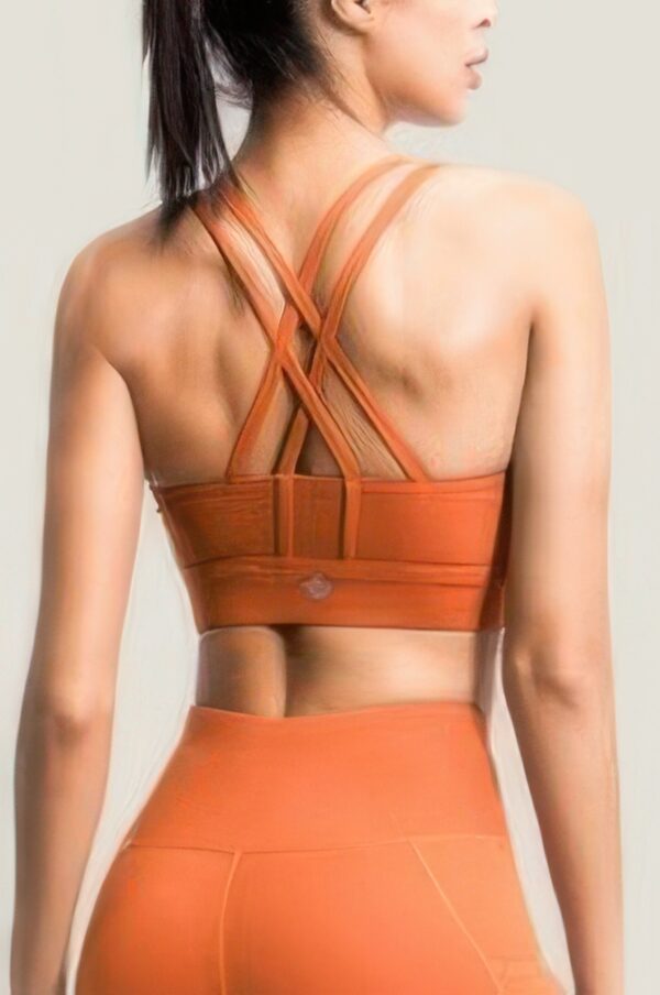 Cross-Back Sports Bra with Strappy Back