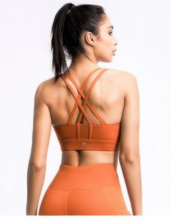 Cross-Back Sports Bra with Strappy Back