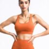 Cross-Back Sports Bra with Strappy Back