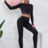 Color Block Two-Piece Yoga Set - Cropped Top & Leggings
