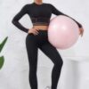 Color Block Two-Piece Yoga Set - Cropped Top & Leggings
