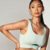 Sports Bra with Front Cutout and Color-Block Detail