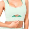 Sports Bra with Front Cutout and Color-Block Detail