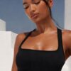 Seamless Racerback Top with Square Neckline - Active Bra
