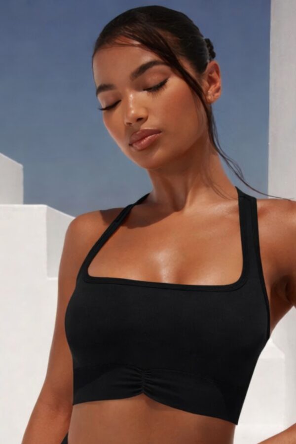 Seamless Racerback Top with Square Neckline - Active Bra