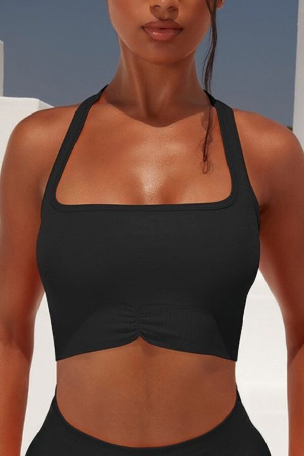 Seamless Racerback Top with Square Neckline - Active Bra