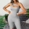 One-Shoulder Cutout Romper - Sleek Sleeveless Style
