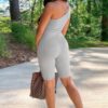 One-Shoulder Cutout Romper - Sleek Sleeveless Style