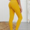 Solid High-Waist Yoga Leggings with Ruched Back