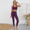 Two-Piece Yoga Set - Square Neck Crop & High-Waist Leggings