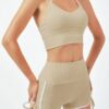 Two-Piece Yoga Set with Adjustable Side-String Shorts