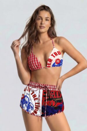 Rebel Rodeo Bikini Short Set - Retro Patchwork & Gingham