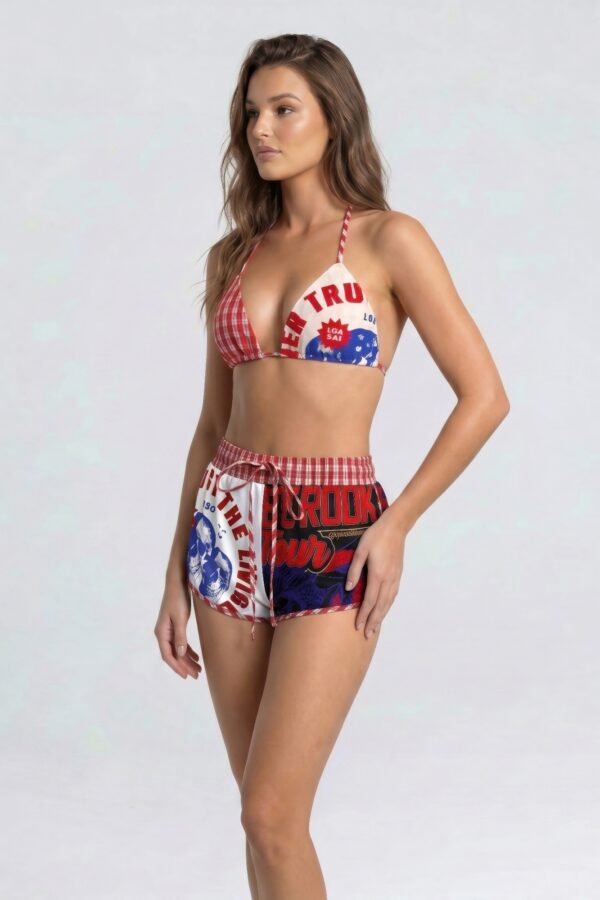 Rebel Rodeo Bikini Short Set - Retro Patchwork & Gingham