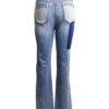 Curve-Panel Ripped Flare Jeans - High-Rise