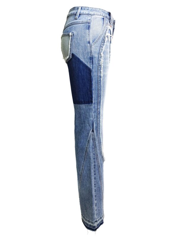 Curve-Panel Ripped Flare Jeans - High-Rise