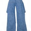 Waterfall Draped Flare Denim Pant - High-Rise