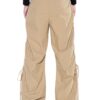 Ruched Wide-Leg Pants with Ruffle Waist and Ties