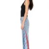 Patchwork Flare Jeans - Retro High-Rise Light Wash