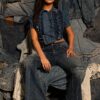 Signal Flare High-Rise Panel Jeans - Mid Blue