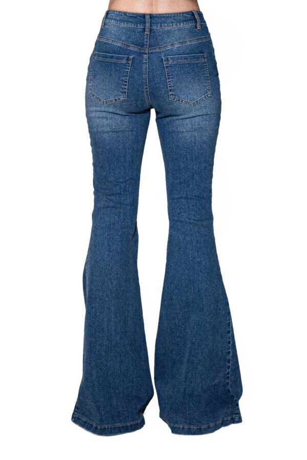 Signal Flare High-Rise Panel Jeans - Mid Blue