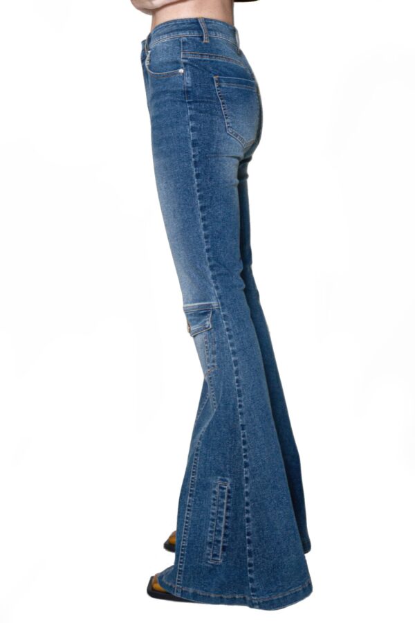 Signal Flare High-Rise Panel Jeans - Mid Blue