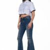 Signal Flare High-Rise Panel Jeans - Mid Blue