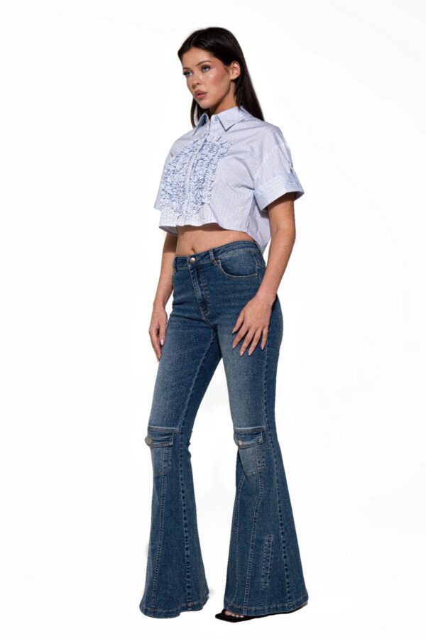 Signal Flare High-Rise Panel Jeans - Mid Blue