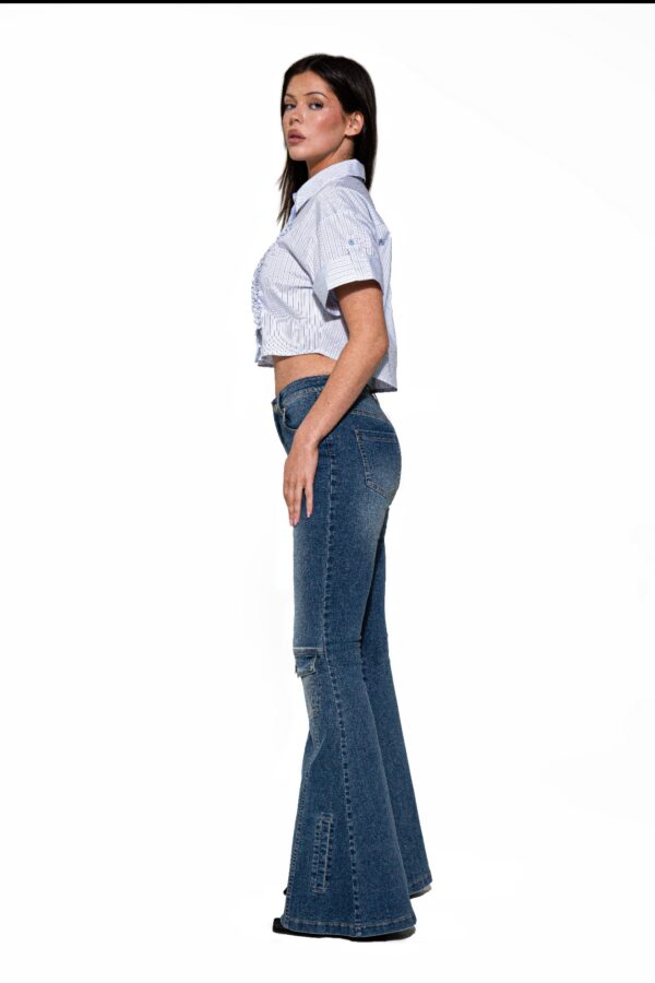 Signal Flare High-Rise Panel Jeans - Mid Blue