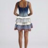 Lace-Up Denim Corset Top - Sculpted Crop