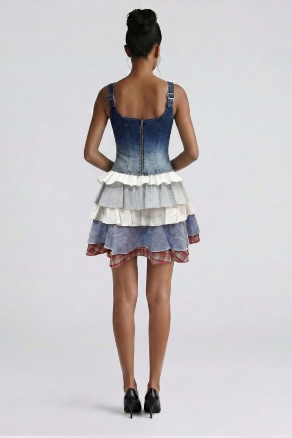 Lace-Up Denim Corset Top - Sculpted Crop