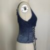 Lace-Up Denim Corset Top - Sculpted Crop