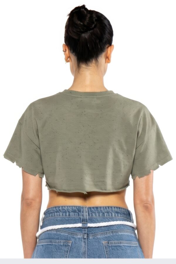 Rebel Echo Cropped Graphic Tee - Paint-Splatter