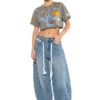 Rebel Echo Cropped Graphic Tee - Paint-Splatter