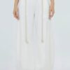 Rope-Waist Wide-Leg Pants - Relaxed High-Rise