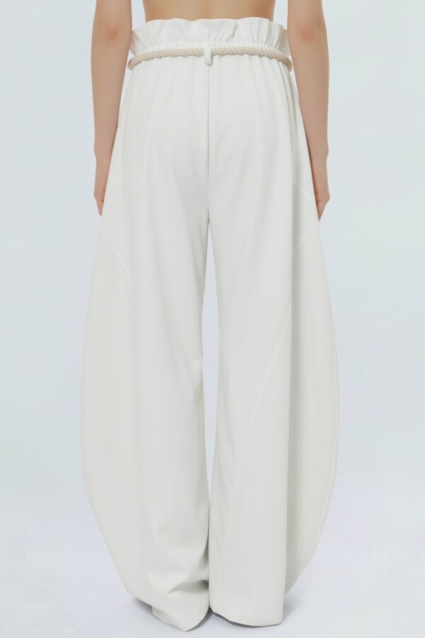 Rope-Waist Wide-Leg Pants - Relaxed High-Rise