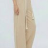 Rope-Waist Wide-Leg Pants - Relaxed High-Rise