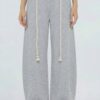 Rope-Waist Wide-Leg Pants - Relaxed High-Rise