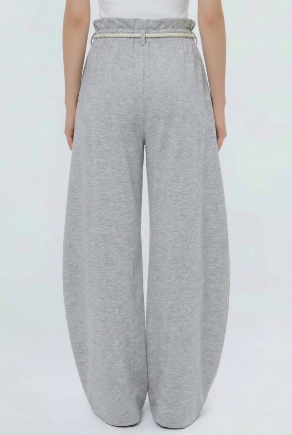 Rope-Waist Wide-Leg Pants - Relaxed High-Rise