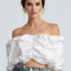 Cloud Puff Off-Shoulder Crop Top