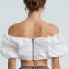Cloud Puff Off-Shoulder Crop Top