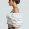 Cloud Puff Off-Shoulder Crop Top