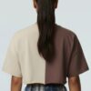 Split-Color Graphic Crop Tee
