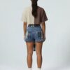 Split-Color Graphic Crop Tee