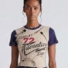 Varsity Renegade Lace-Up Graphic Tee - Cropped