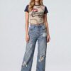 Varsity Renegade Lace-Up Graphic Tee - Cropped